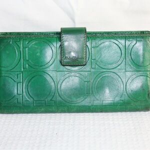 Salvatore Ferragamo Vibrant Green Leather Wallet
